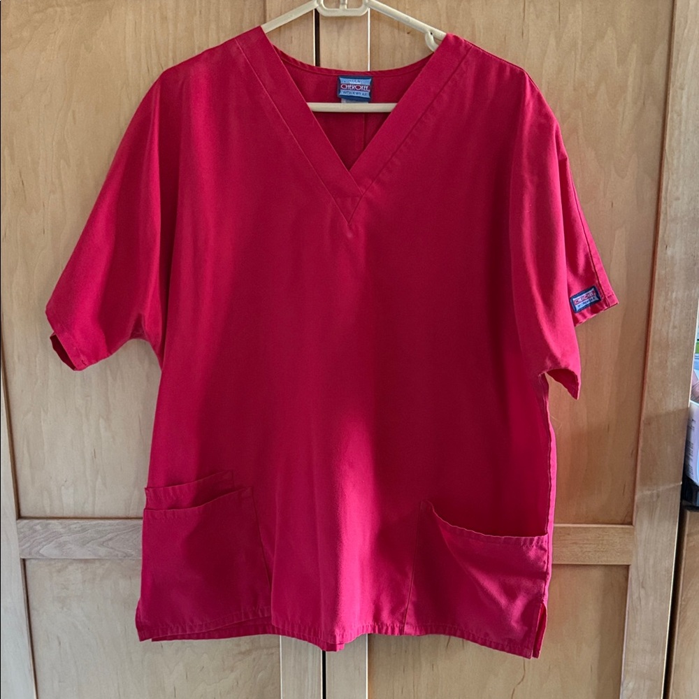 Cherokee Red V-Neck Scrub Top